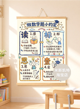 《做作业小约定》提醒孩子学习神器儿童学习习惯养成挂画书房书桌