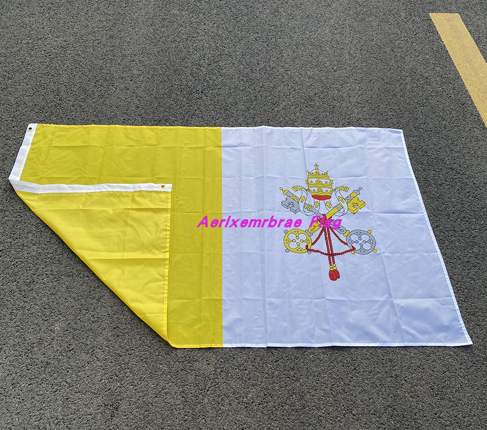 4号世界各国国旗涤纶布国庆节日90x150梵蒂冈国旗  Vatican Flag - 图1