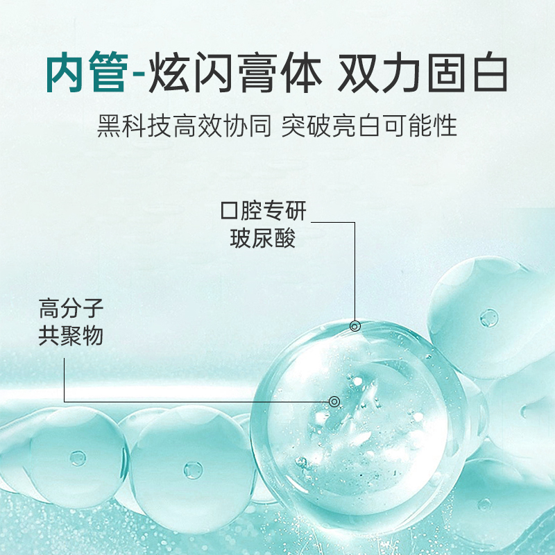 WO双管白牙膏玻尿酸屏障含氟去牙渍华熙生物官方正品热感清新口气 - 图1