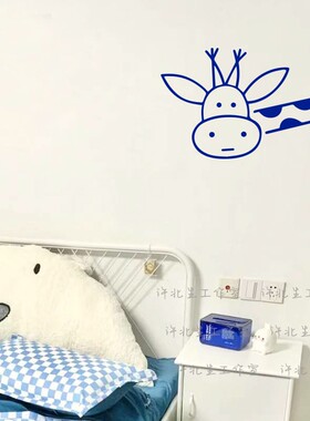 趣味小鹿卡通贴纸玻璃装饰防撞