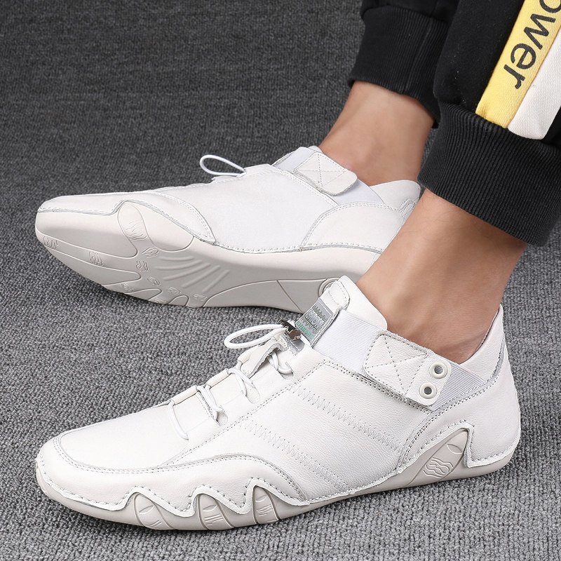 品牌男鞋2026新款真皮男士休闲皮鞋豆豆鞋软面百搭透气懒人驾车鞋,淘宝优惠券,粉丝福利购,淘宝优惠卷