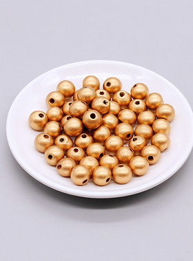 金色银色木珠子散珠diy手工串珠