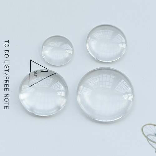 圆点胶手工diy饰品配件材料耳饰透明贴片低弧正圆水晶玻璃贴戒面 - 图0