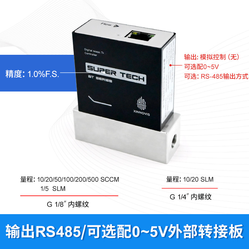 气体质量流量控制器MFC-SC触摸显示器可定制微小气体流量计高精度