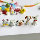 Маленькие животные глазированные бусины, утиная собака, лягушка, витрины свинины, материалы для ювелирных аксессуаров ручной работы ручной работы материалы