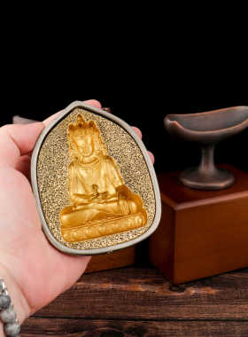 供奉居家摆件擦擦像卡为铜质檀木