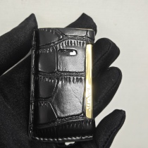 French all Pence lighter Slim7 special protection leather set crocodile print head layer cow leather containing genuine leather sheath