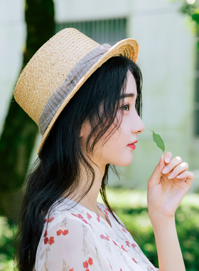 新品特价夏天百搭小檐韩版度假拉菲草帽女夏遮阳防晒日系小清新