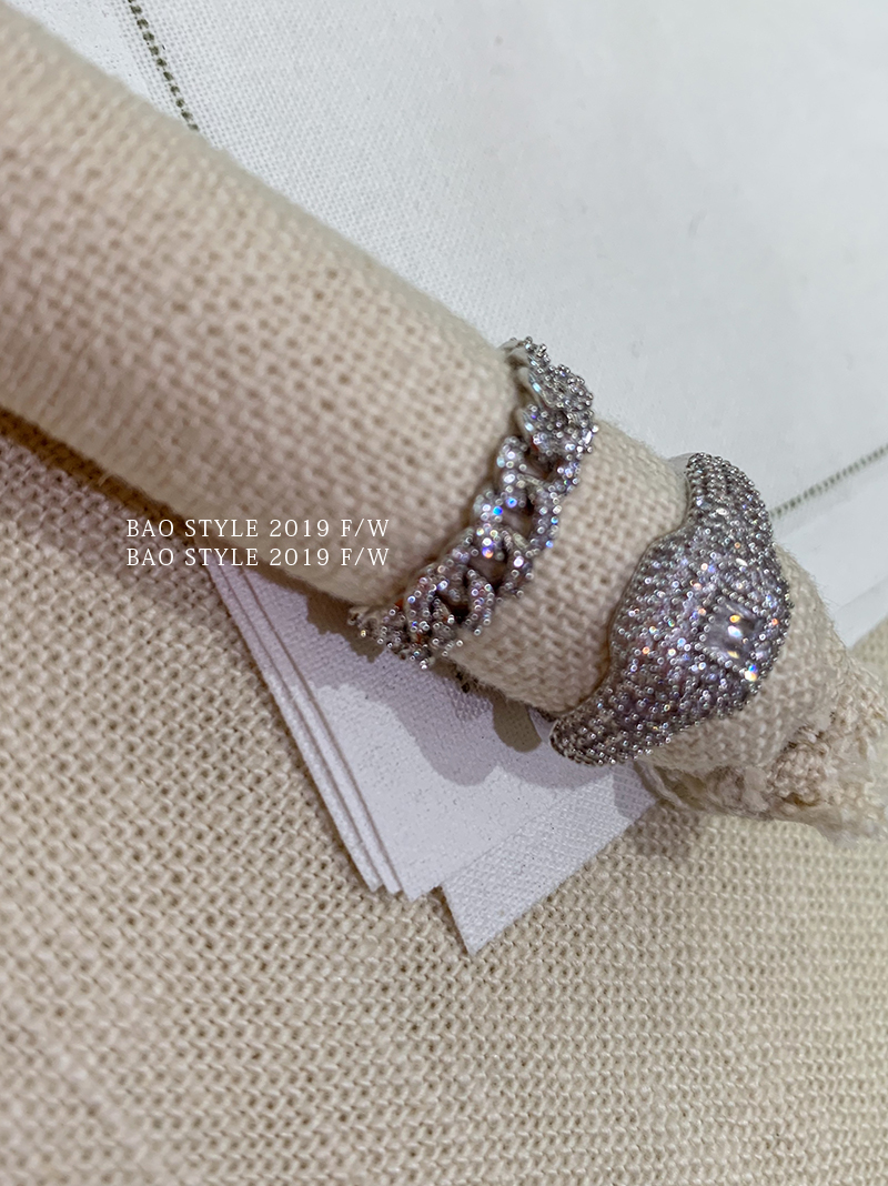 时髦率姓 个姓链条食指指环女潮 碎钻戒指 BAO STYLE blingbling 时髦率姓 个姓链条食指指环女潮 碎钻戒指 BAO STYLE blingbling