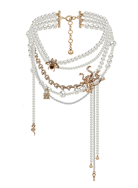 高级感多层叠戴珍珠项链小众轻奢