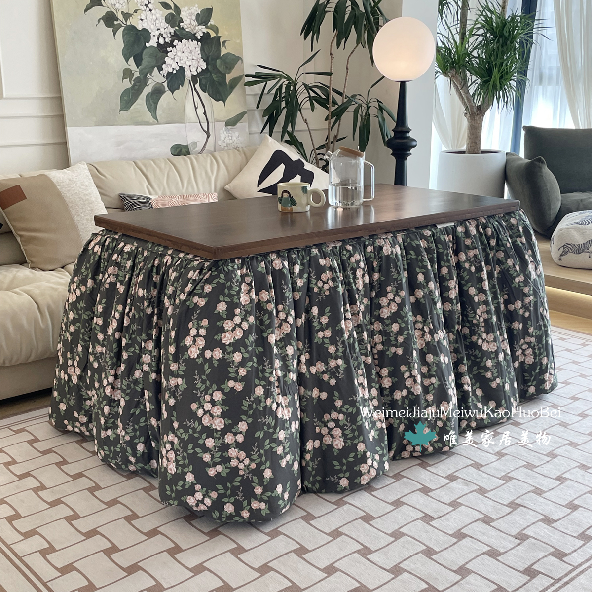 新款加厚可拆洗脱胆简约烤火被罩烤火架罩电暖炉套烤火被罩取暖桌 - 图0