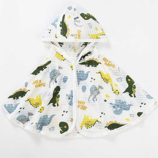 儿童防晒衣夏季超薄透气披风宝宝纯棉卡通连帽衫男女防护防晒衣服