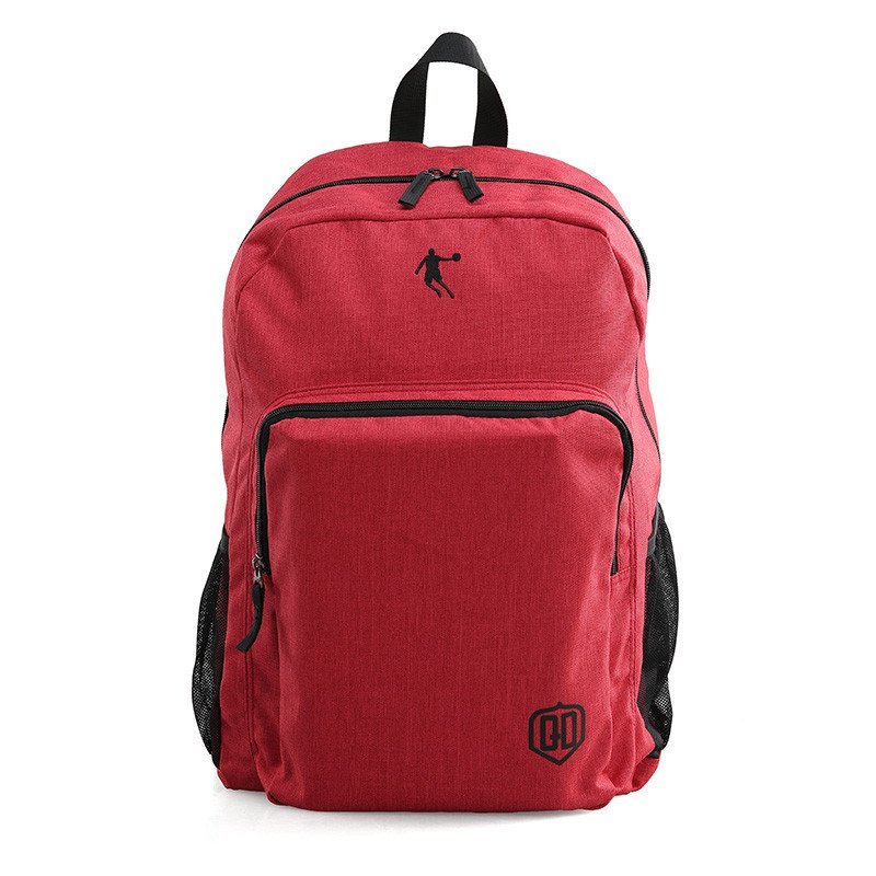 乔丹双肩包中性男女通用新款背包运动休闲书包时尚韩版男背包红色 - 图3