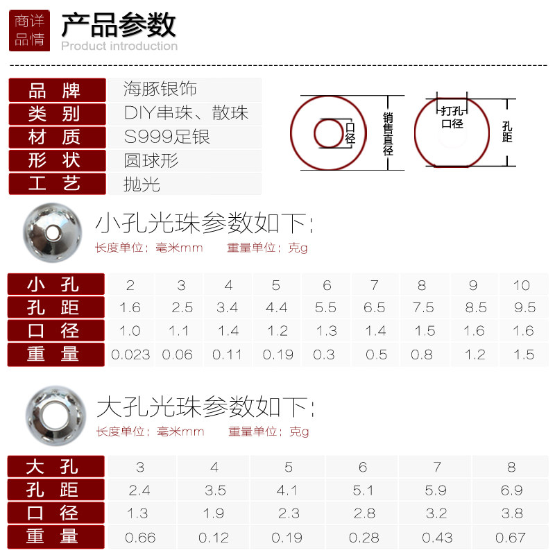 银珠子999纯银散珠按克足银转运珠定位珠手链diy饰品配件圆珠隔珠,淘宝优惠券,粉丝福利购,淘宝优惠卷