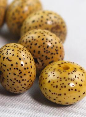 星月菩提籽散珠老籽鸡油黄桶珠算盘珠DIY佛珠念珠108颗手串配珠