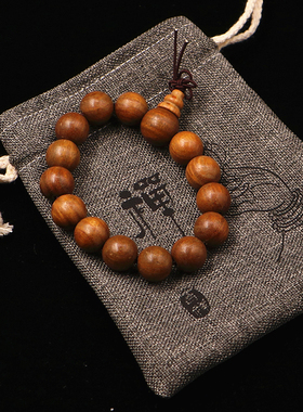 檀木佛珠手串文玩手串佛珠单圈正品绿檀木整木老料福聚财送客户