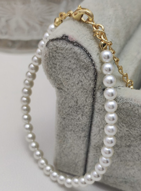 极细4mm暖百珍珠手链女 叠戴手串优雅温柔风大气百搭转运珠手镯