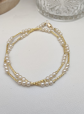 桂花酒酿极细珍珠项链女 法式复古高级感锁骨颈链新款2024爆款