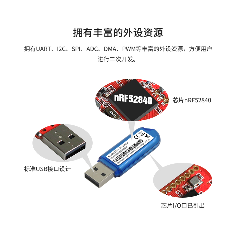 蓝牙BLE4.2/5.0无线模块nRF52840/52832 USB接口Dongle智能家居 - 图2