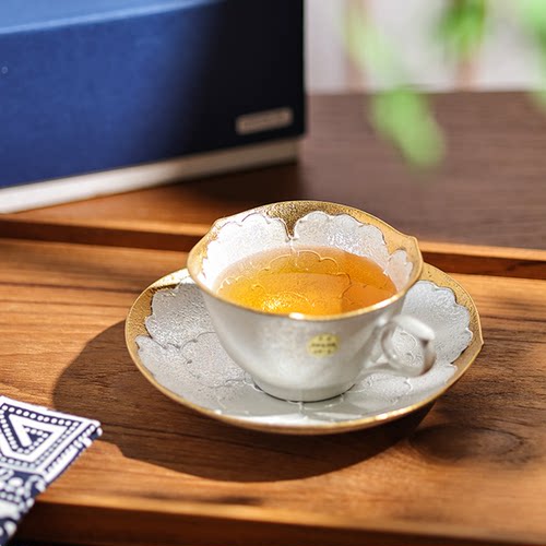 日本有田烧文山窑手工陶瓷咖啡杯手绘牡丹花红茶杯下午茶杯碟套装 - 图1