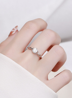 999纯银莫桑石钻戒情人节礼物