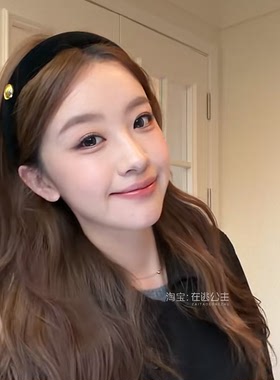 气质甜美黑色丝绒海绵发箍