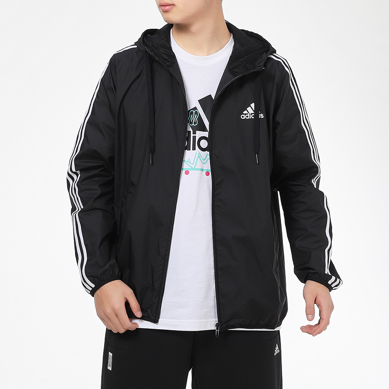 炫动运动户外专营店Adidas阿迪达斯外套男旗舰春秋季男士夹克冲锋衣防风衣GK90260