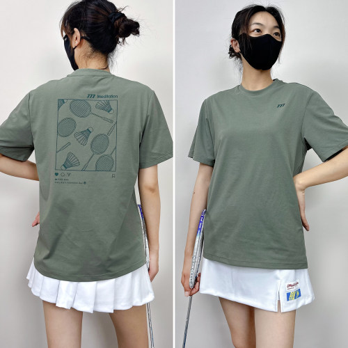 韩国2026春夏meditation新品羽毛球服短袖男女同款运动速干T恤25 - 图2