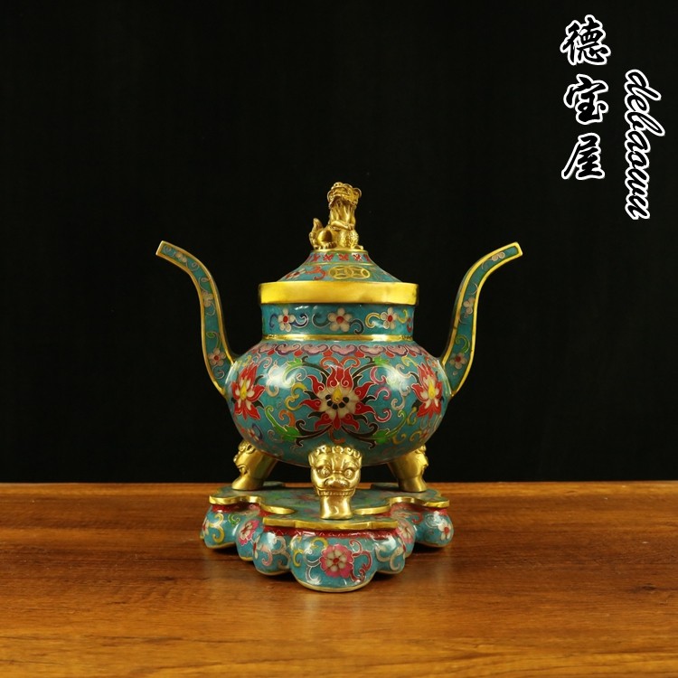 景泰蓝五供掐丝珐琅彩铜香炉蜡烛台香筒佛具工艺品摆件大号五件套,淘宝优惠券,粉丝福利购,淘宝优惠卷