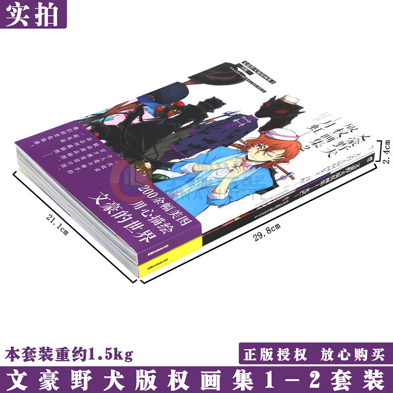 现货 正版 文豪野犬版权画集1光芒+2月虹 套装2册文豪小说官方画集收录官方视觉设计图联动商品插图杂志插图书天闻角川