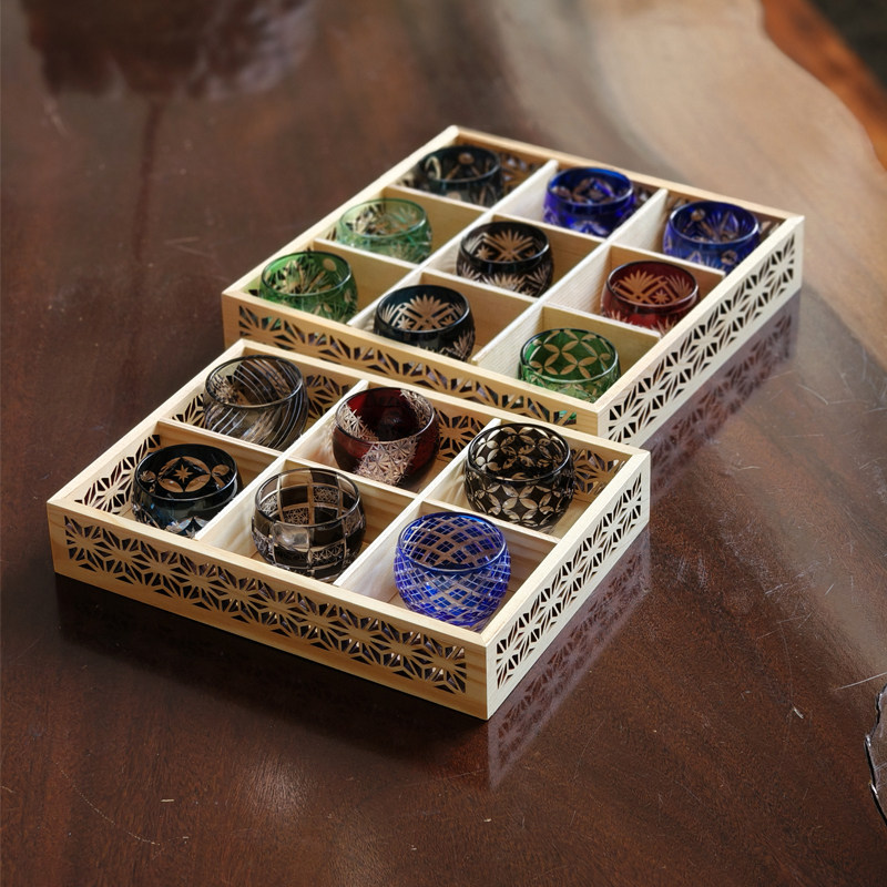 日式江沪切子清酒杯家用果酒杯手工雕刻杯烧酒杯九宫格甜酒杯套装,淘宝优惠券,粉丝福利购,淘宝优惠卷