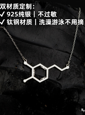 多巴胺项链925纯银医学生礼物ins