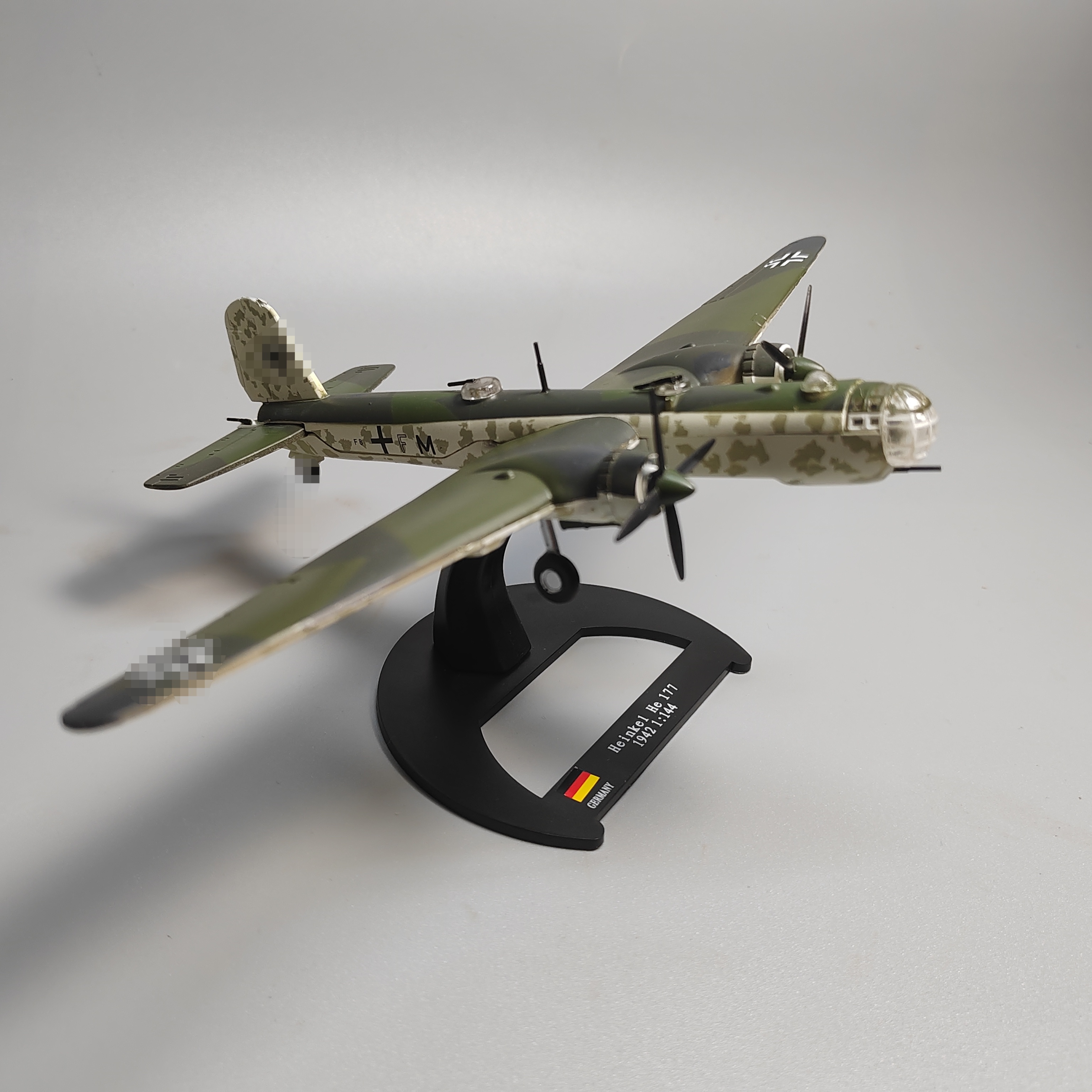1:144二战德国HE177远程轰炸机模型合金仿真成品摆件微缩艺术摄影 - 图2