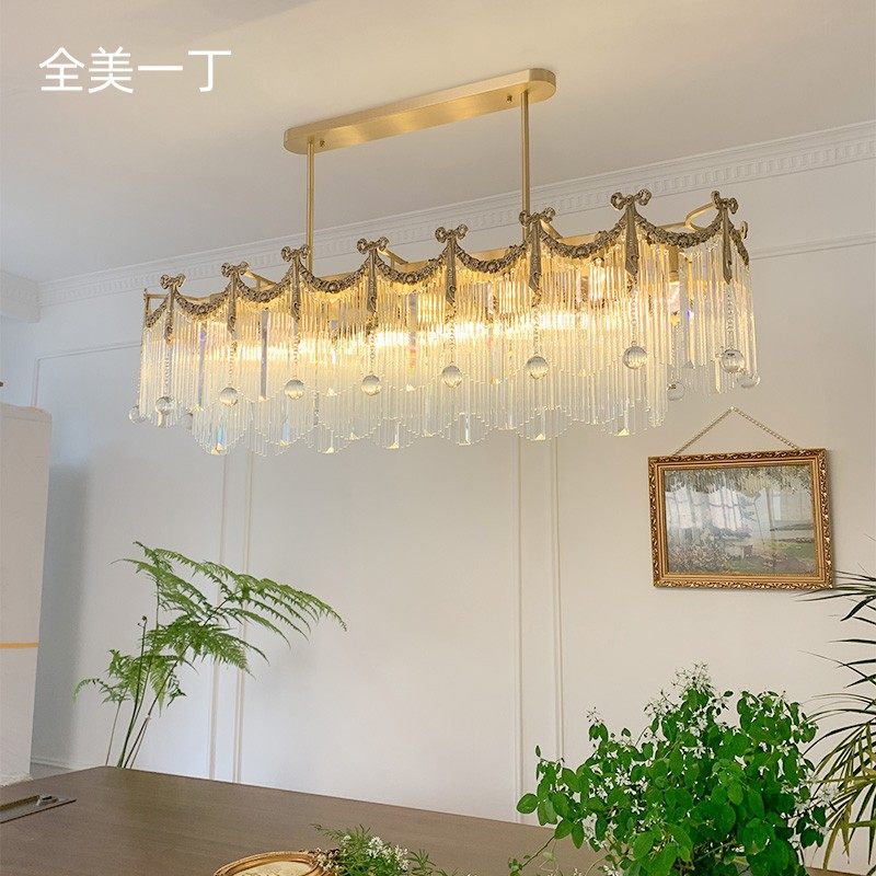全美一丁餐厅灯法式轻奢餐厅吊灯网红现代简约卧室饭厅玻璃水晶灯_虎窝淘