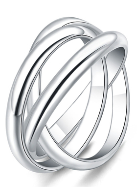 戒指饰品925银三环女时尚个性