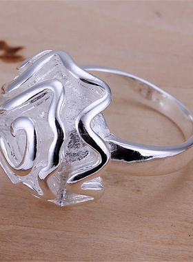 纯银时尚风表白礼物送女友婚戒