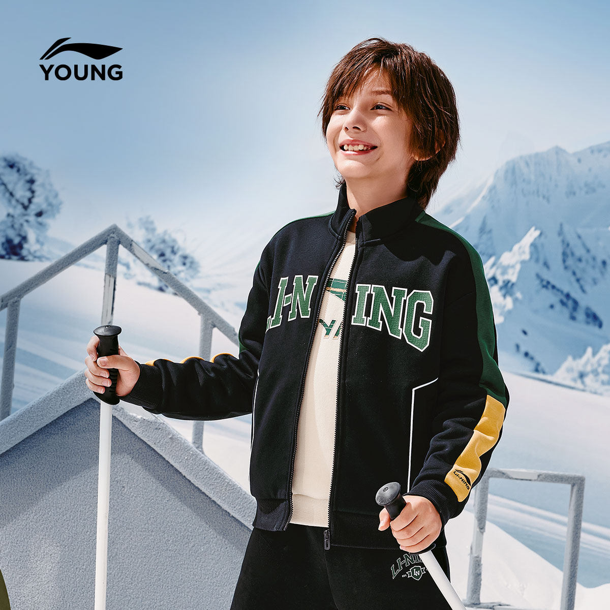 李宁童装卫衣男女小大童新款运动生活系列加绒保暖冬季童装