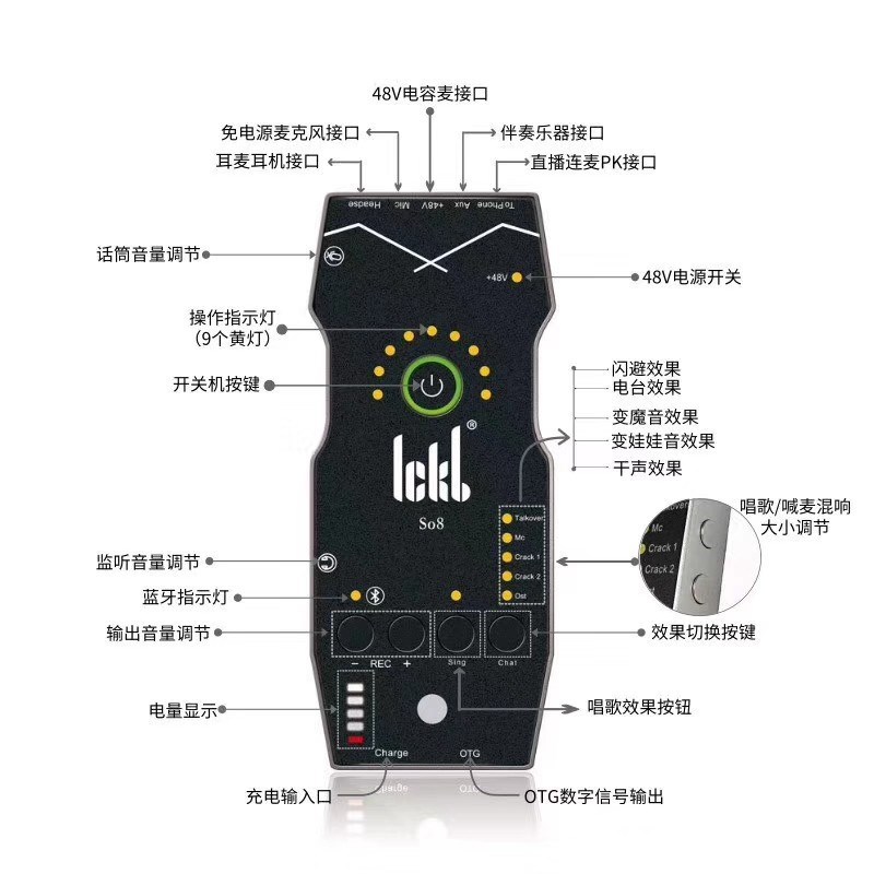 ickb so8第四代声卡唱歌手机专用直播设备全套电脑通用外置正品 - 图2