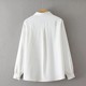 Fat mm white solid color professional all-match long-sleeved shirt loose casual commuting shirt large size cover belly hidden meat spring clothing