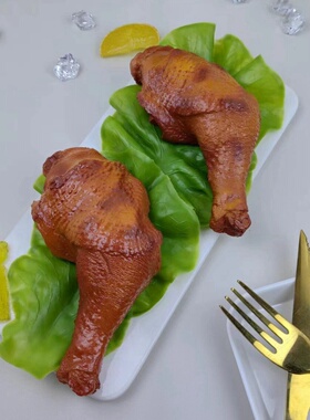 仿真烤鸡腿模型奥尔良卤肉烤琵琶大鸡腿食物样品展示拍摄装饰道具