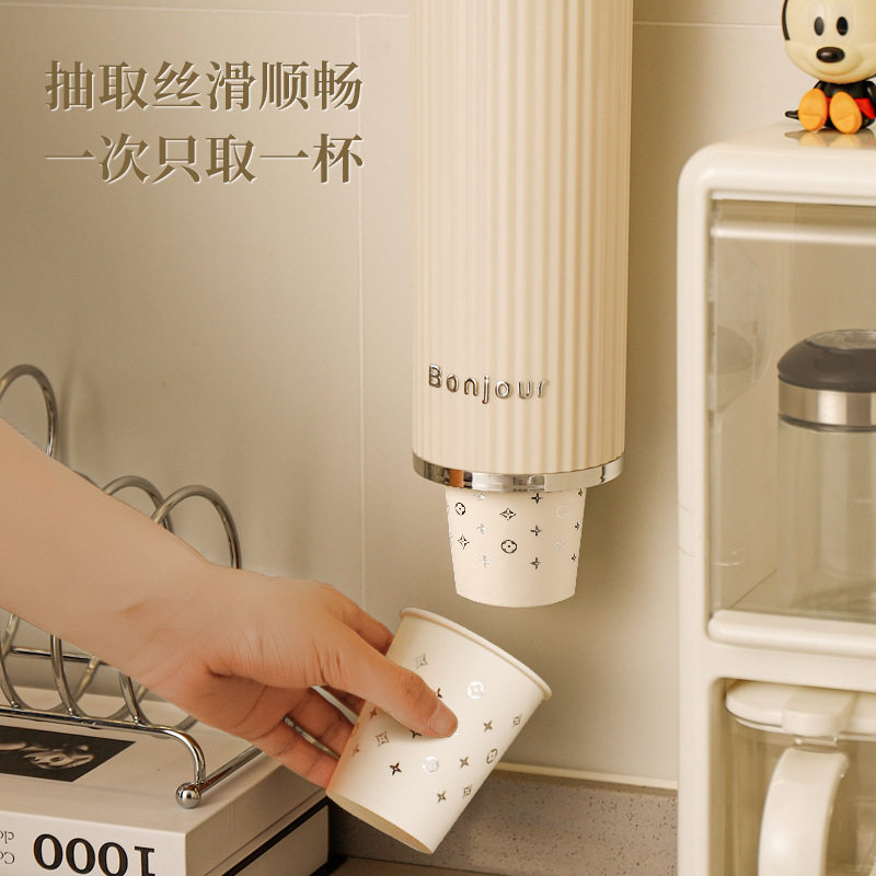 一次性杯子取杯器壁挂式纸杯架水杯收纳盒饮水机置物架防尘免打孔,淘宝优惠券,粉丝福利购,淘宝优惠卷