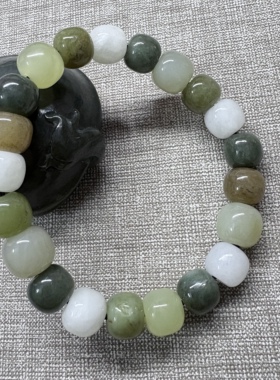 天然和田玉多宝老型珠手串清新百搭款女卡10