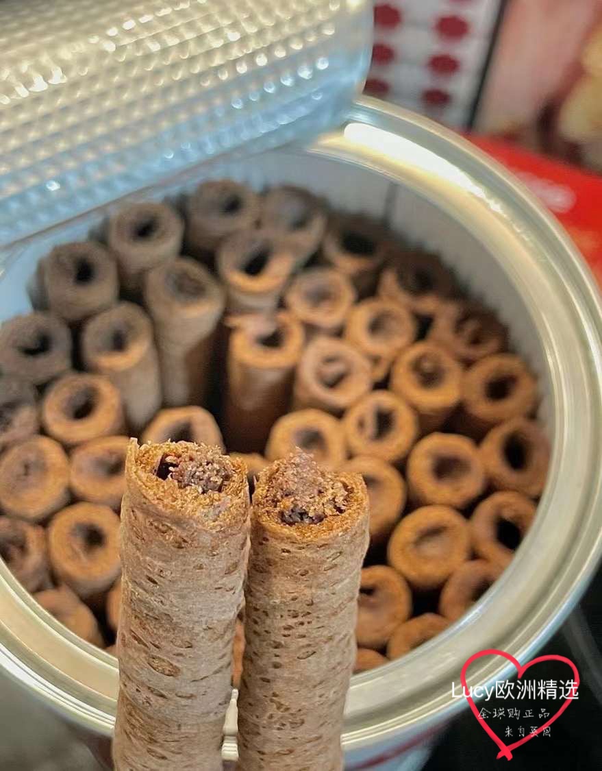 现货英国Chloes Wafer Rolls榛子可可巧克力夹心华夫蛋卷零食400g - 图2