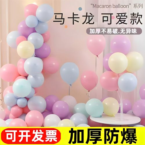 520情人节加厚马卡龙色系乳胶气球结婚礼房装饰布置儿童生日派对 - 图0