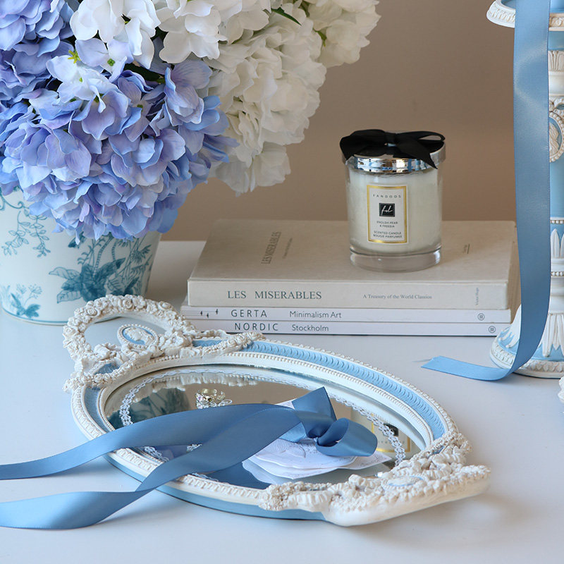 米子家居法式香薰托盘高级感梳妆台珠宝镜面收纳展示拍摄道具摆件,淘宝优惠券,粉丝福利购,淘宝优惠卷