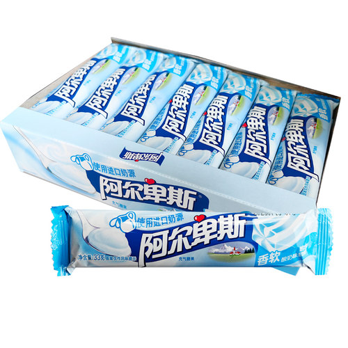 33克阿尔卑斯软糖夹心牛奶味条糖21条葡萄酸奶原味学生糖果零食品 - 图3