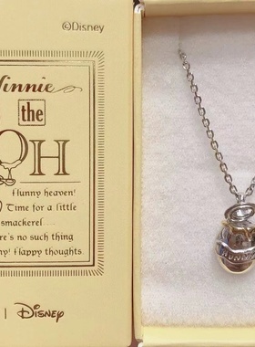 正品联名迪士尼维尼小熊银项链
