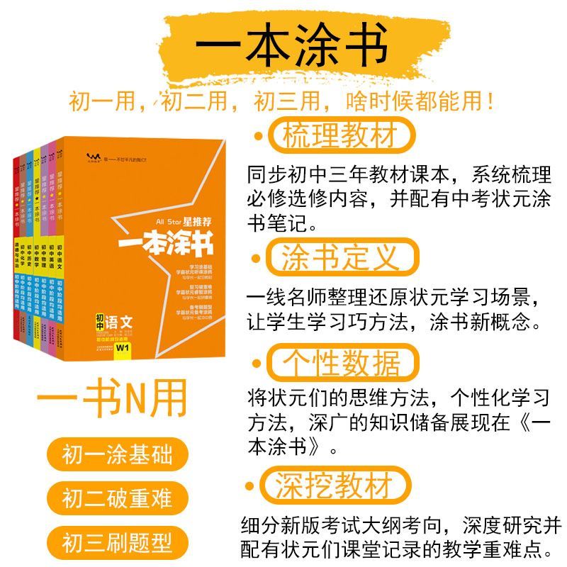 一本涂书初中语数英物化政历地生全套九册 2025通用版初一初二七八上下年级地理生物会考备战中考总复习资料书初中小四门知识点