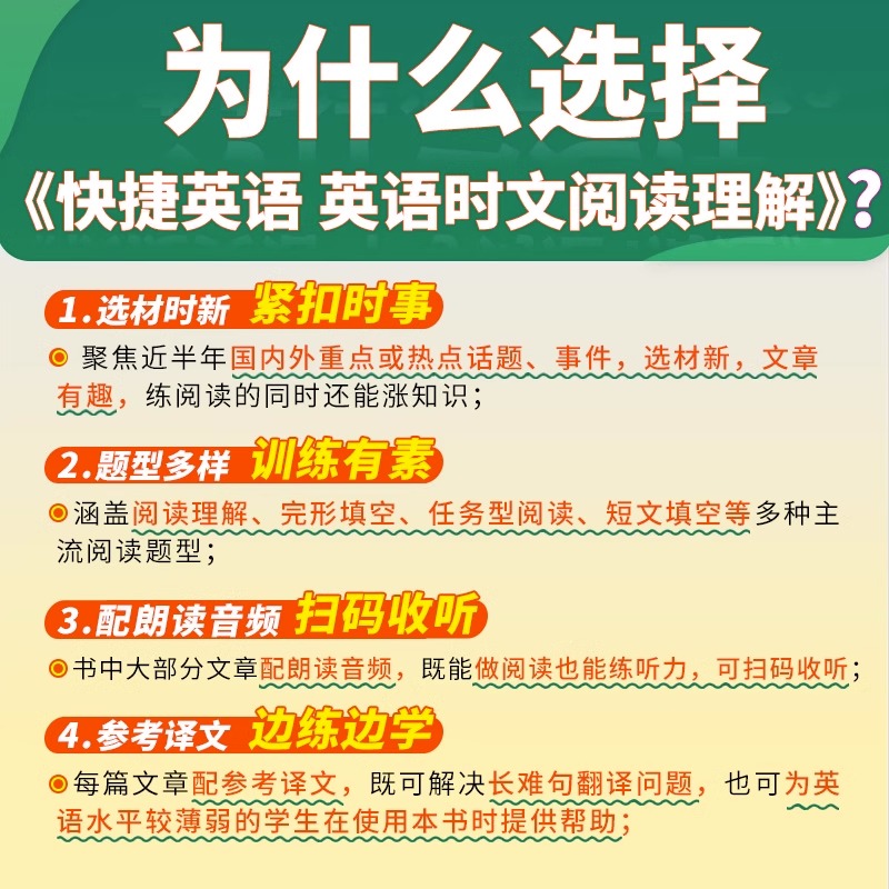 2024版活页快捷英语时文阅读英语七八九年级25期24期23期上册下册初中英语完形填空与阅读理解组合训练初一初二初三中考热点周周练 - 图0