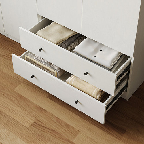 林氏家居简易白色衣柜子卧室家用租房衣橱成品2025新款小户型木业 - 图1